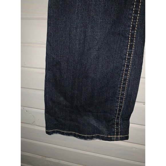 MEK DENIM Sz 27 Zanzibar Bootcut Dark Wash Selvedge Denim Jeans Distressed EUC - Picture 4 of 12